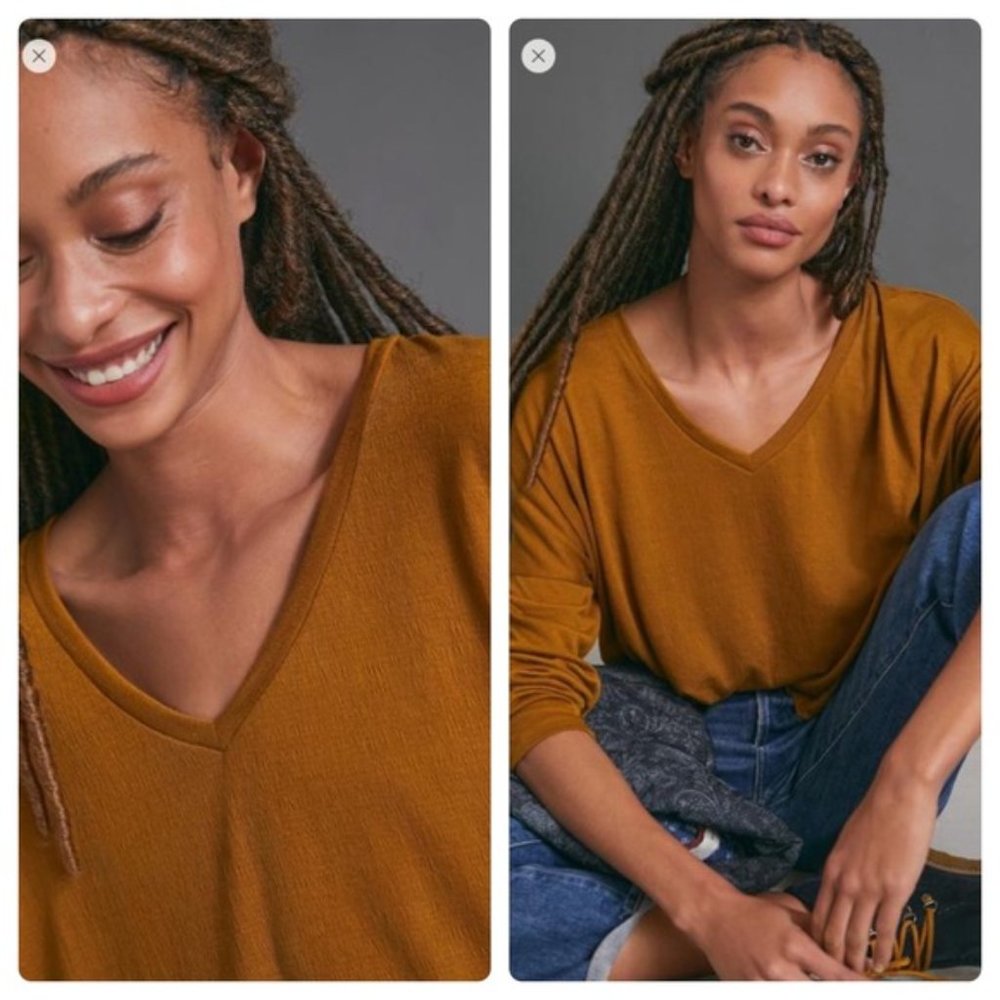 🆕 Anthro Dina V-Neck Top - Picture 3 of 10